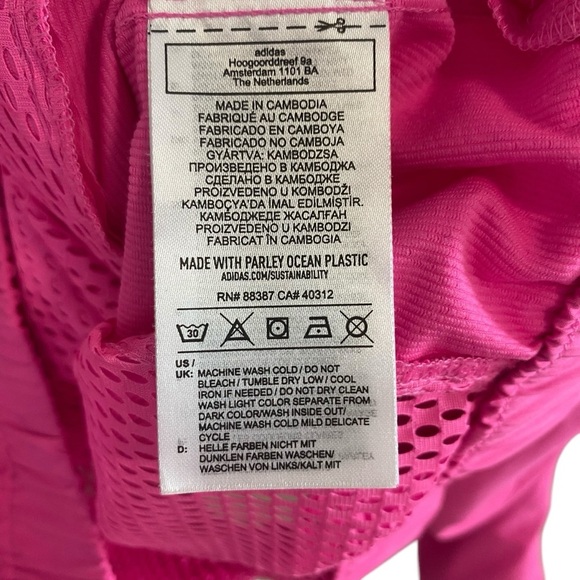 Adidas Primeblue - Hot Pink Nylon Crop Shell Jacket - S - Picture 4 of 5